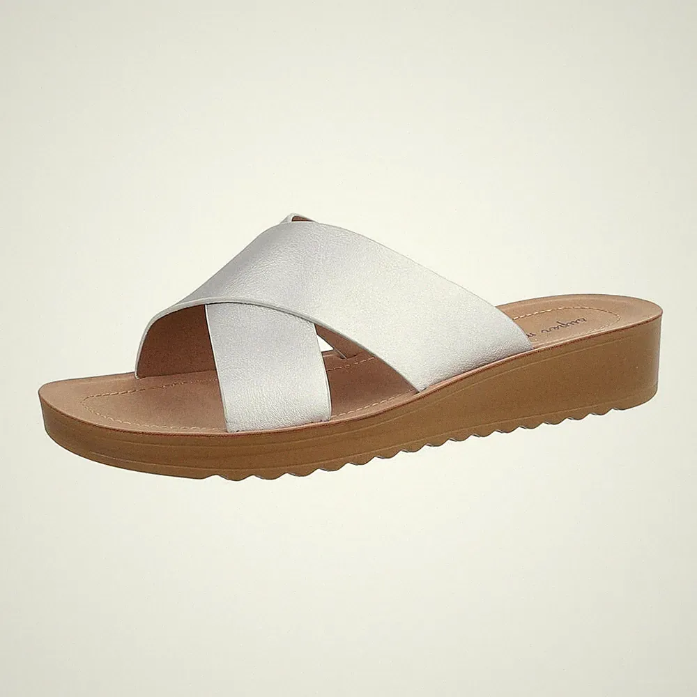 Keilsandaletten Damenschuhe 4820 Ital-design In Silber