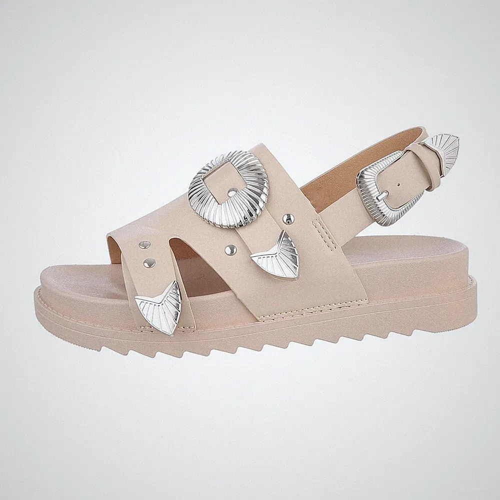 Keilsandaletten Damenschuhe 5056 Ital-design In Beige