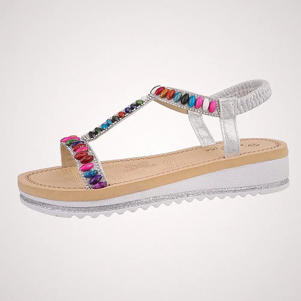 Keilsandaletten Damenschuhe 5291 Ital-design In Silber