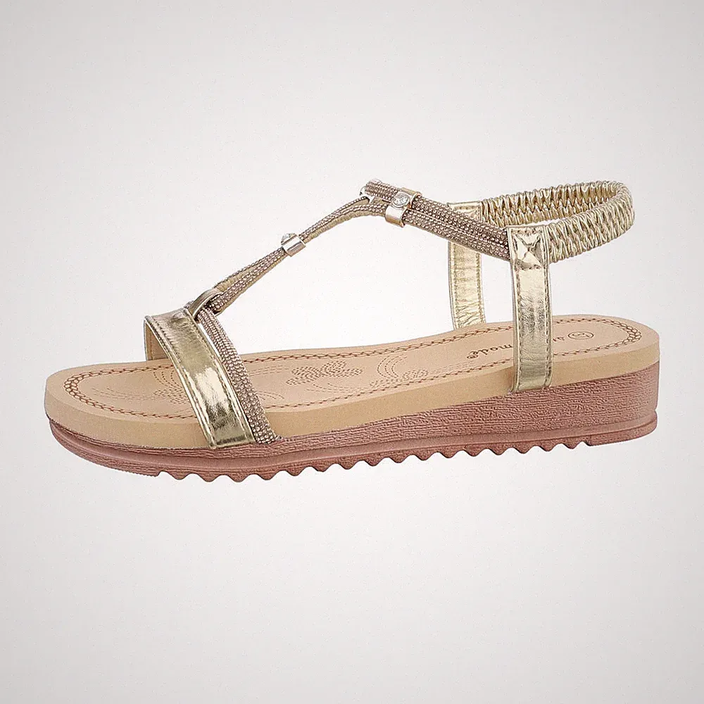 Keilsandaletten Damenschuhe 5692 Ital-design In Gold