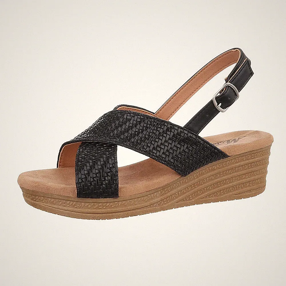 Keilsandaletten Damenschuhe 5863 Ital-design In Schwarz