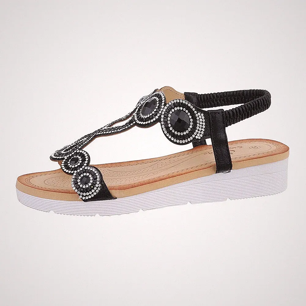 Keilsandaletten Damenschuhe 6023 Ital-design In Schwarz