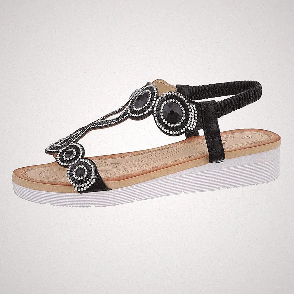 Keilsandaletten Damenschuhe 6023 Ital-design In Schwarz