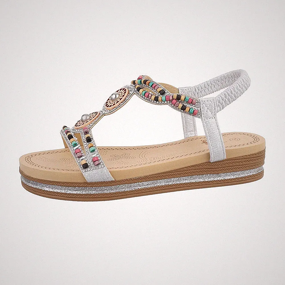Keilsandaletten Damenschuhe 6218 Ital-design In Silber