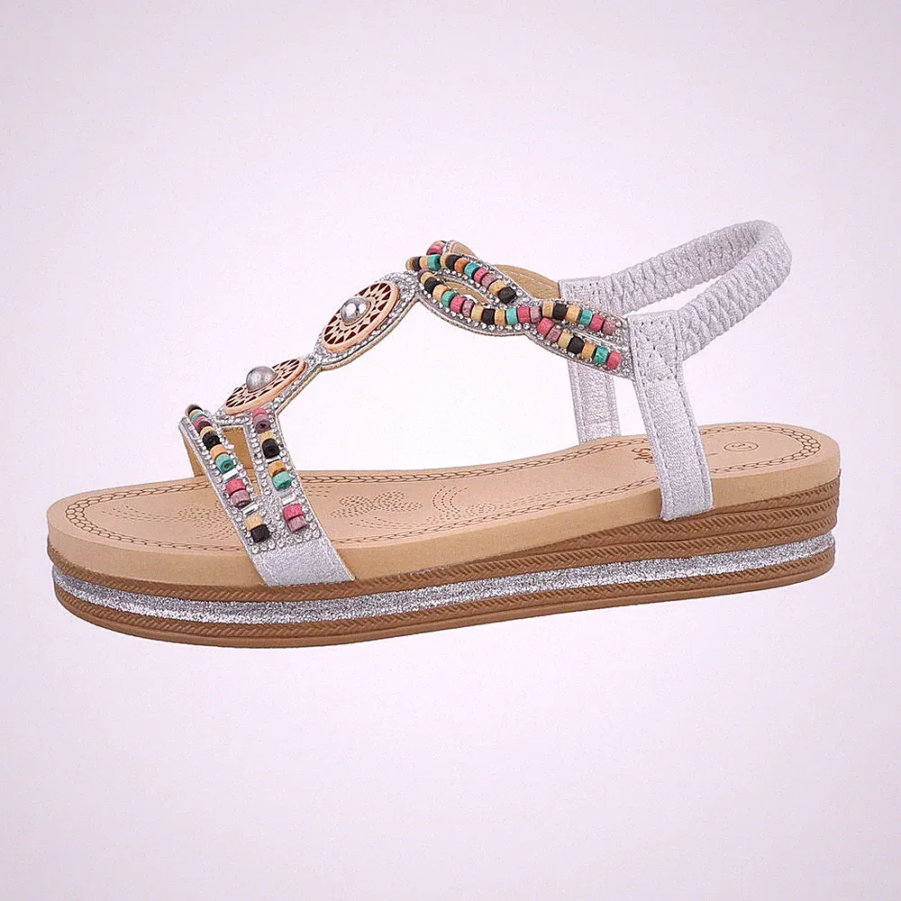 Keilsandaletten Damenschuhe 6218 Ital-design In Silber