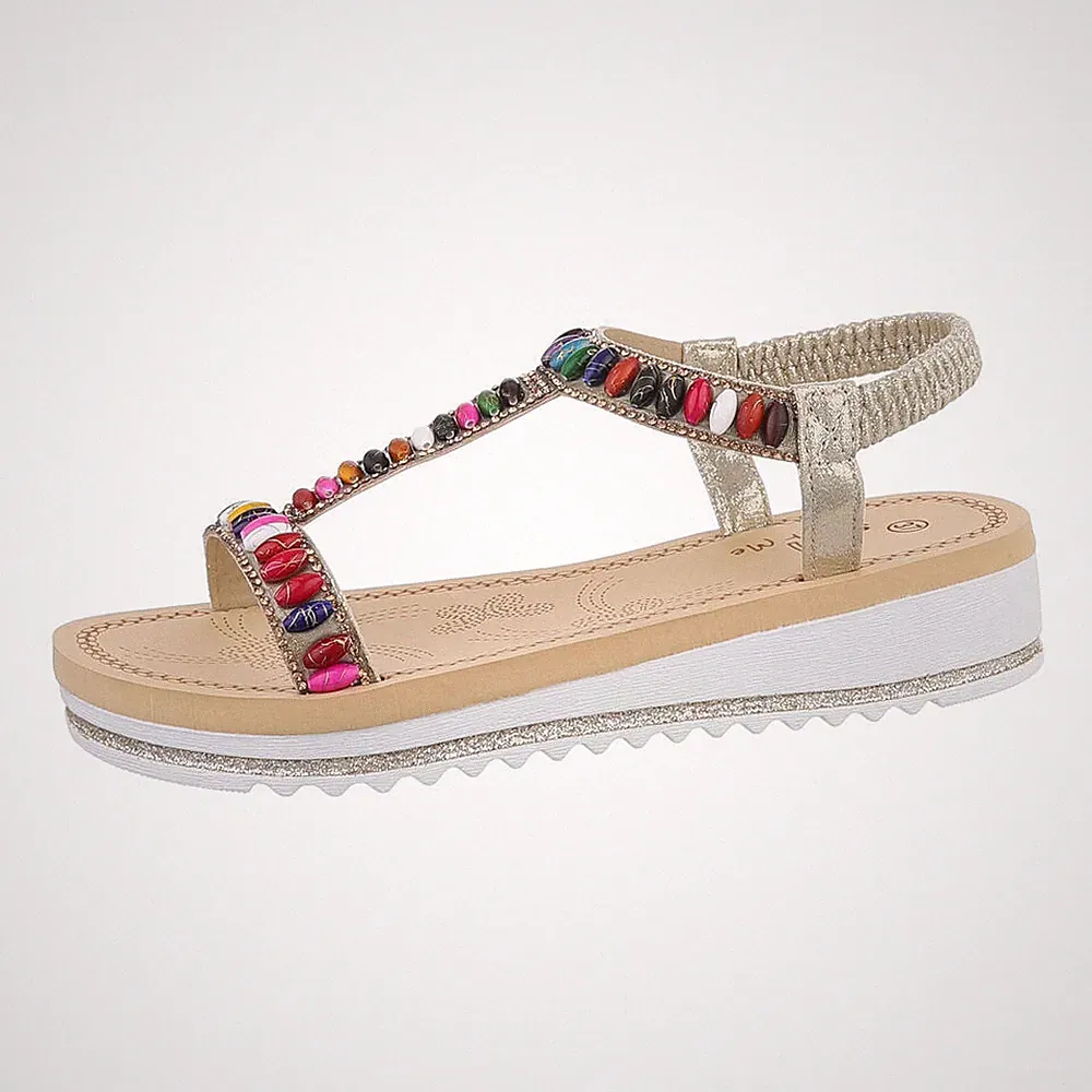 Keilsandaletten Damenschuhe 6480 Ital-design In Gold