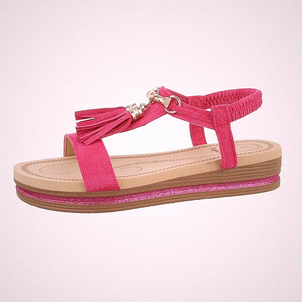Keilsandaletten Damenschuhe 6783 Ital-design In Pink