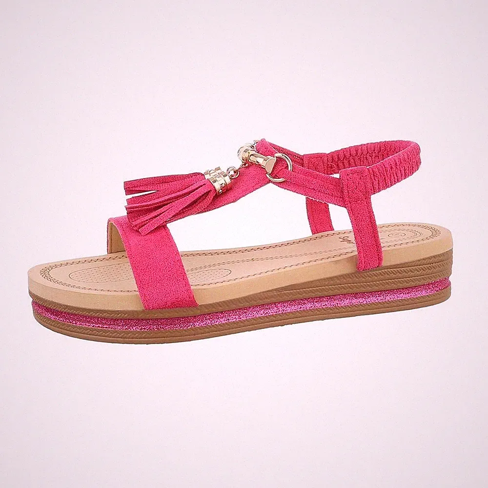 Keilsandaletten Damenschuhe 6783 Ital-design In Pink