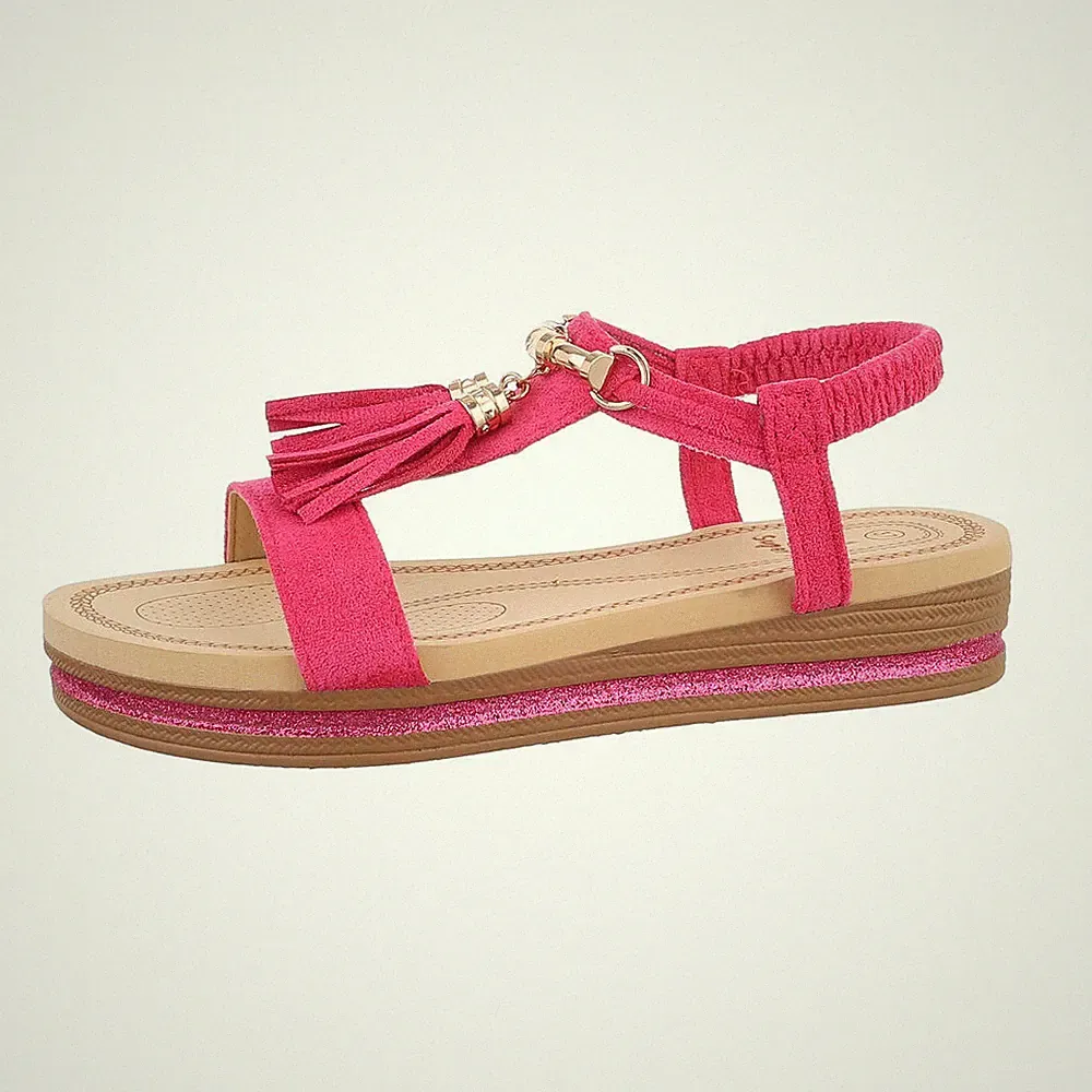 Keilsandaletten Damenschuhe 6783 Ital-design In Pink