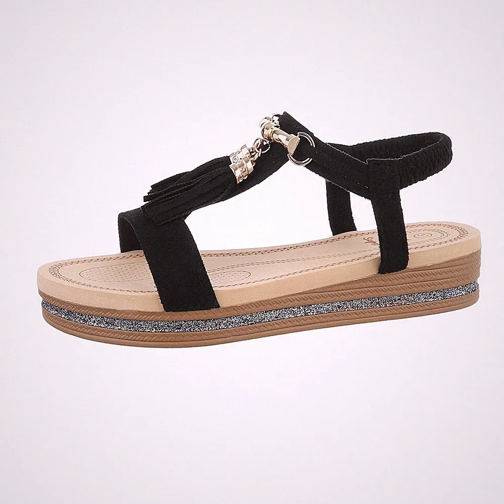 Keilsandaletten Damenschuhe 7023 Ital-design In Schwarz