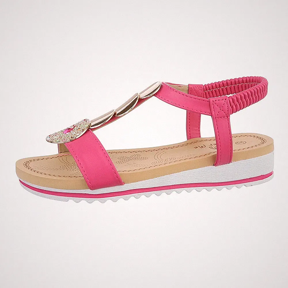 Keilsandaletten Damenschuhe 7252 Ital-design In Pink