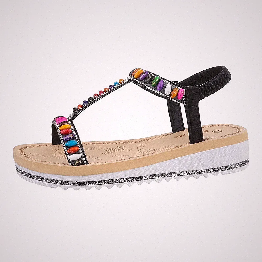Keilsandaletten Damenschuhe 8602 Ital-design In Schwarz