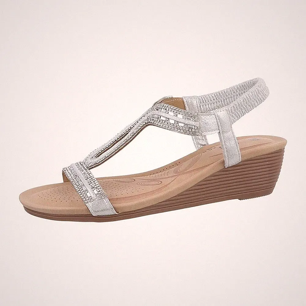 Keilsandaletten Damenschuhe 8664 Ital-design In Silber