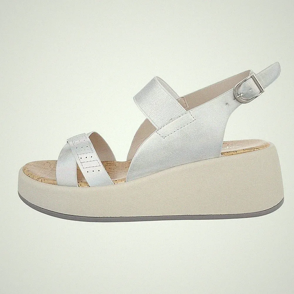Keilsandaletten Damenschuhe 8746 Ital-design In Silber