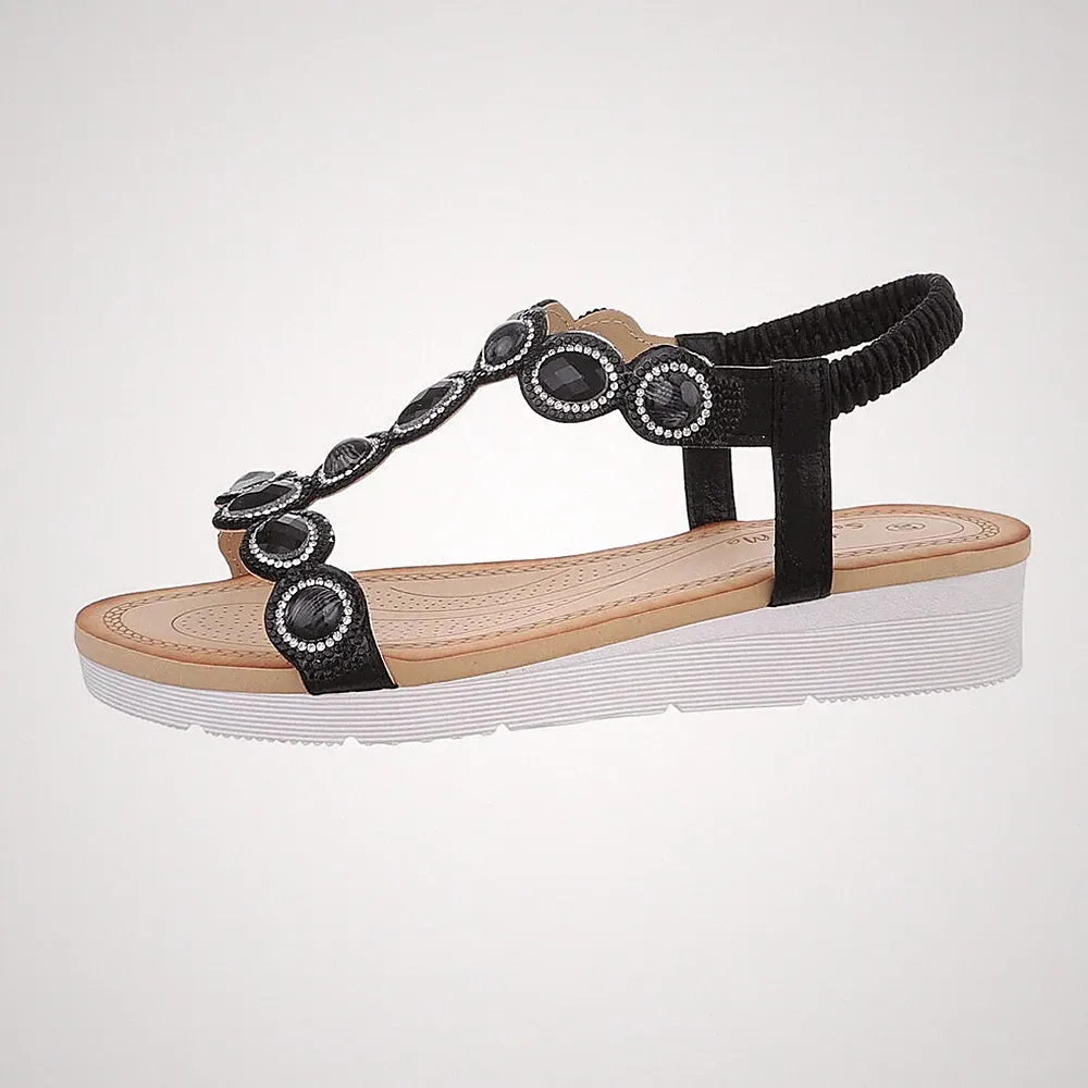 Keilsandaletten Damenschuhe 9518 Ital-design In Schwarz