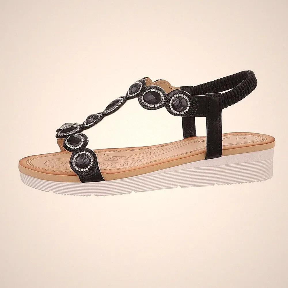 Keilsandaletten Damenschuhe 9518 Ital-design In Schwarz