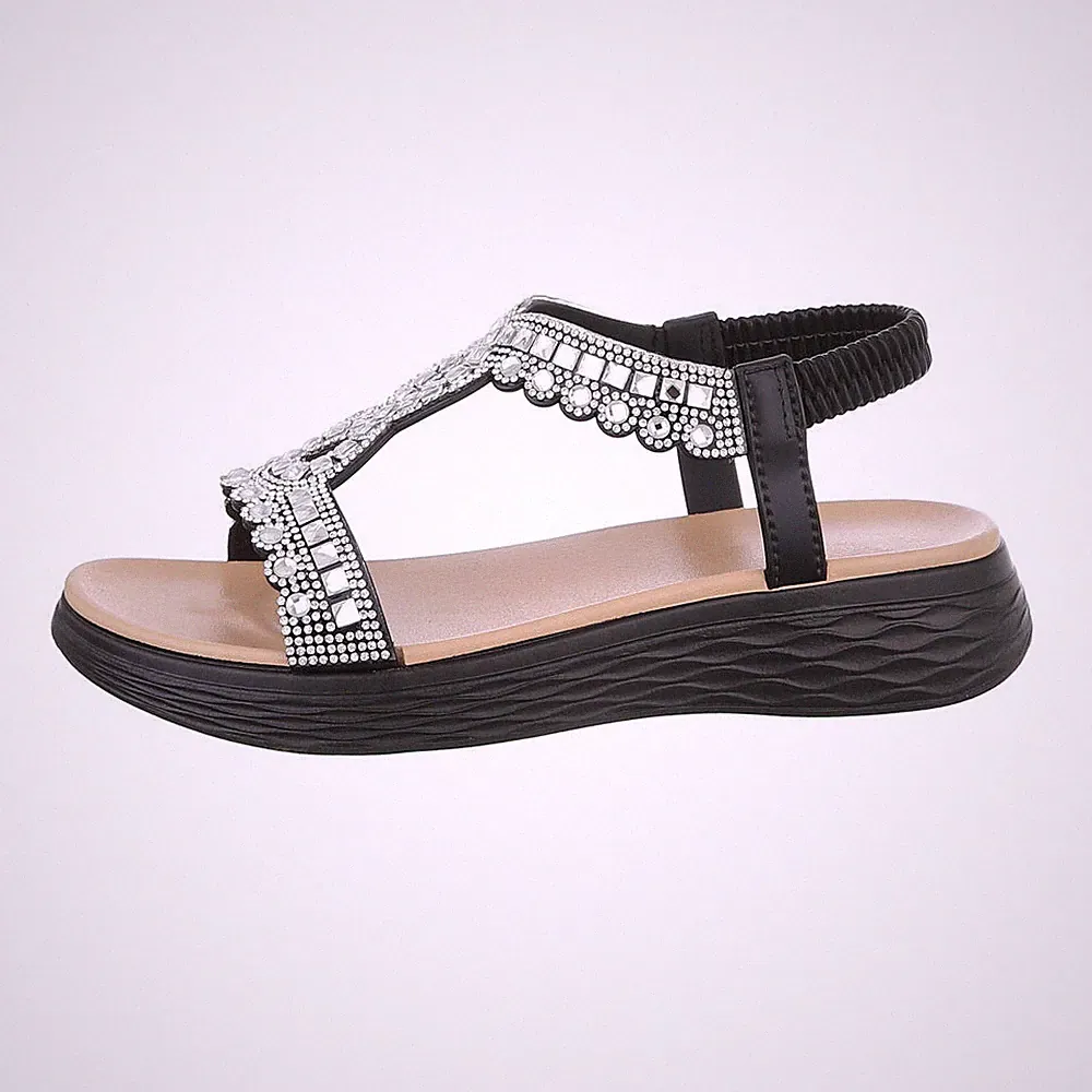 Keilsandaletten Damenschuhe 9535 Ital-design In Schwarz