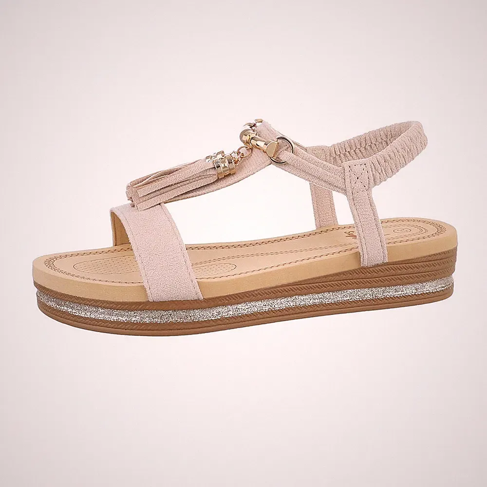 Keilsandaletten Damenschuhe 9638 Ital-design In Beige