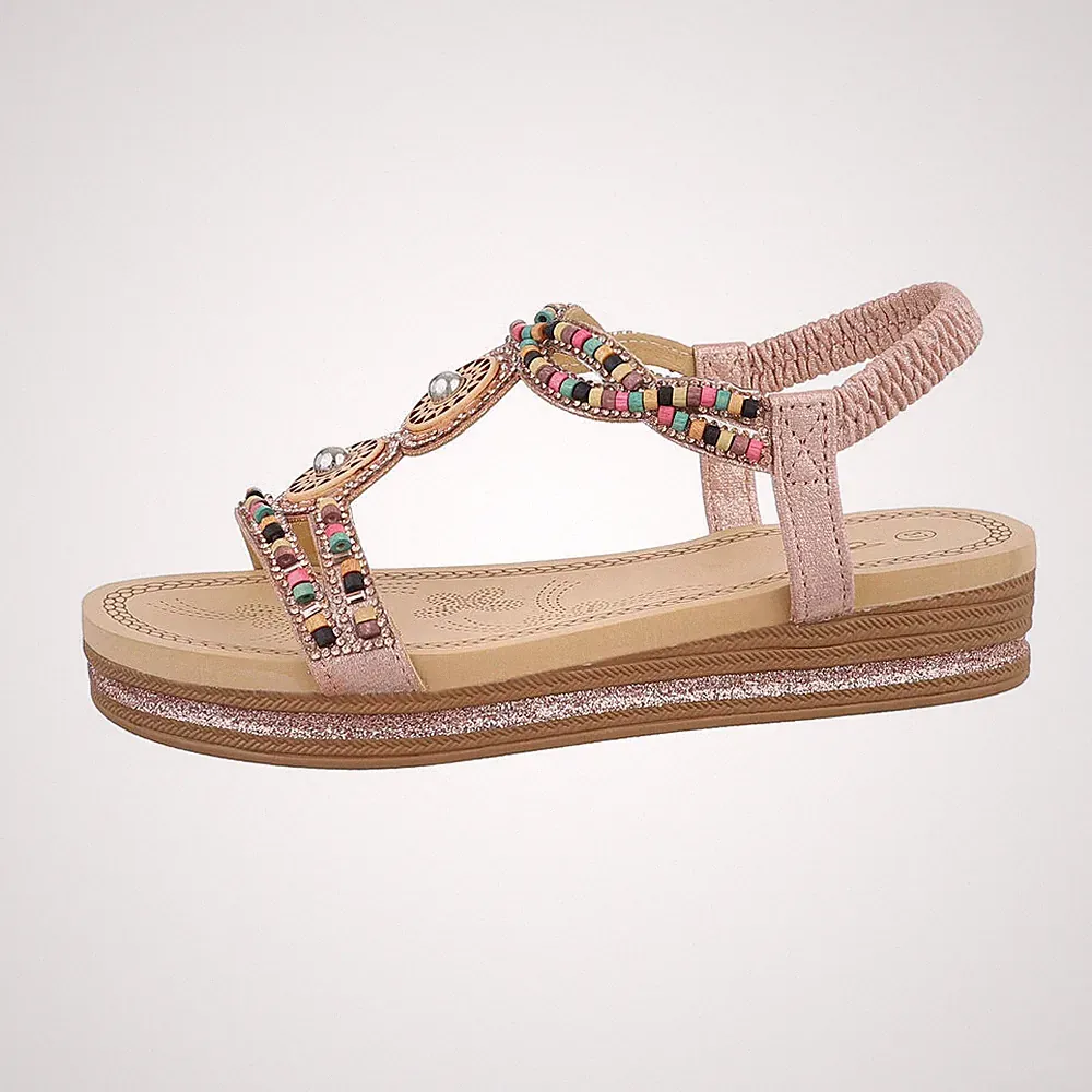 Keilsandaletten Damenschuhe 9806 Ital-design In Champagner