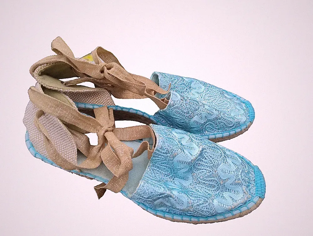 Keilsandaletten Espandrilos hellblau mit Keilabsatz 6 cm in Gr.39