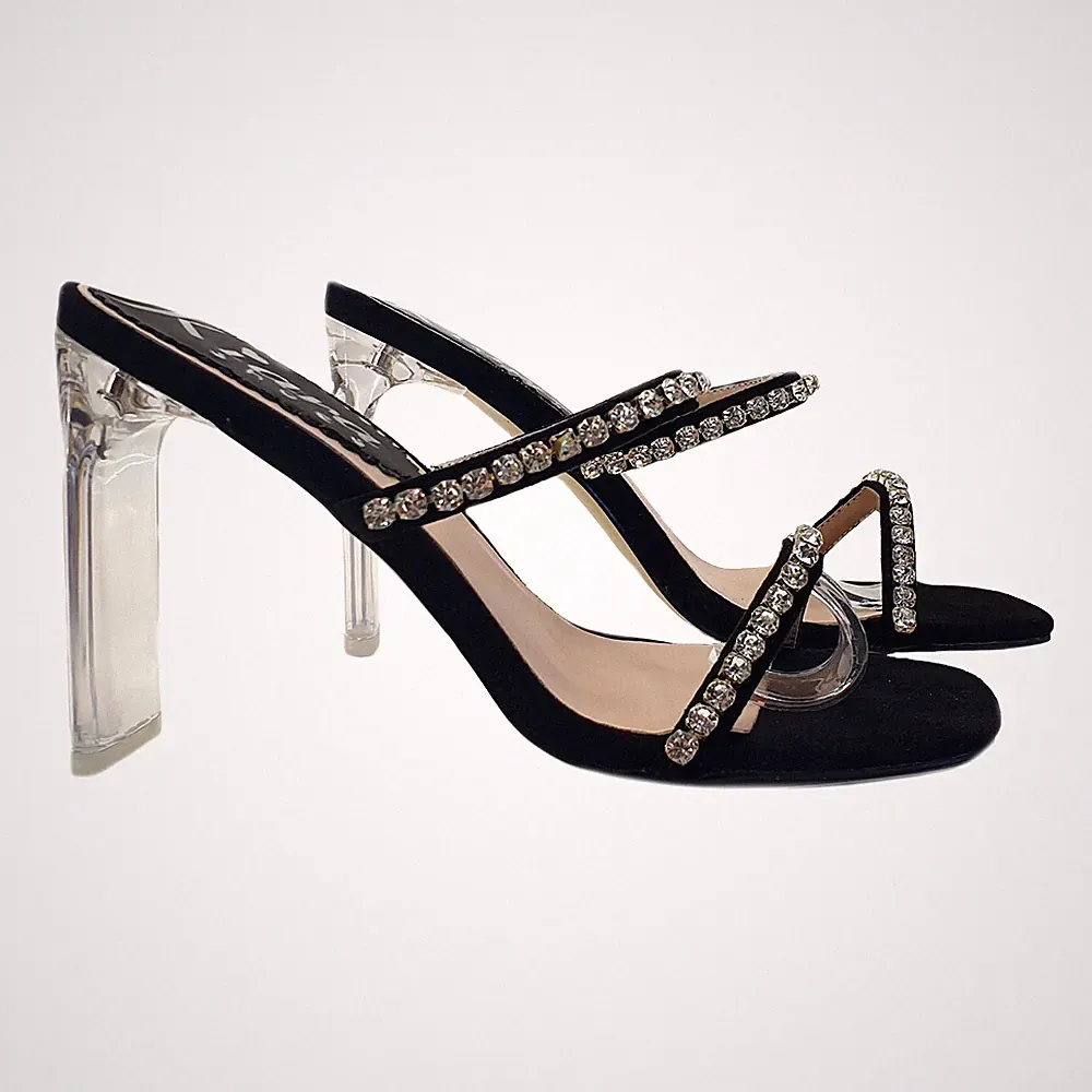 Kiara Shoes Sandalen mit Absatz 11 transparent - KC2497 SCHWARZ