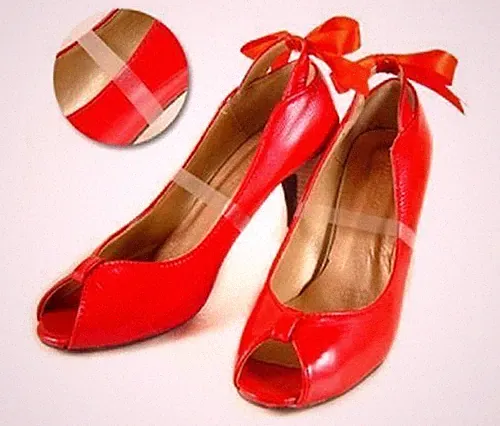 Klare unsichtbare High Heels lose Schuhriemen Plateau Keilabsatz Pumps Einlegesohle Hochzeit