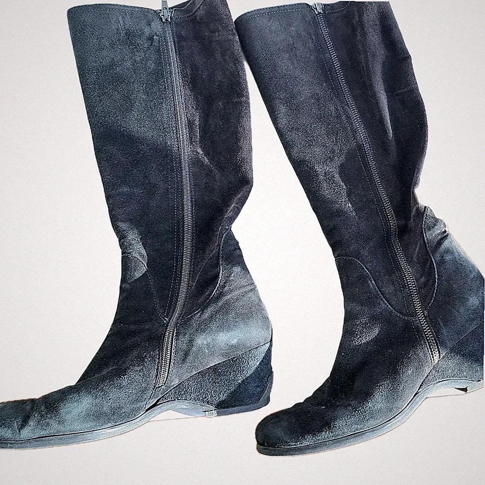 Konstantin Starke, Wildlederstiefel, Keilabsatz, Größe 39