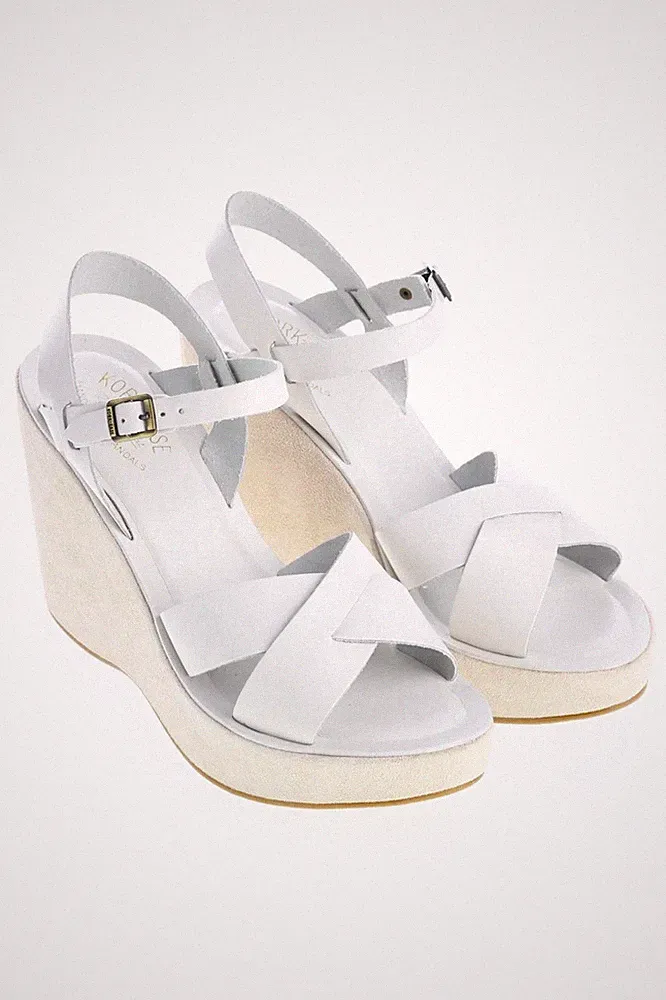 KORK EASE The Original Sandaletten Leder- Keilabsatz Wedge 41 off-white#3768