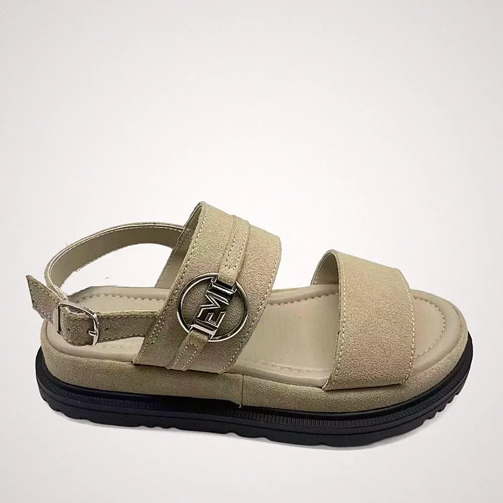 La Conte Damen Beige Keilabsatz Wildledersandalen Peeptoe LAC6590-26138BEI