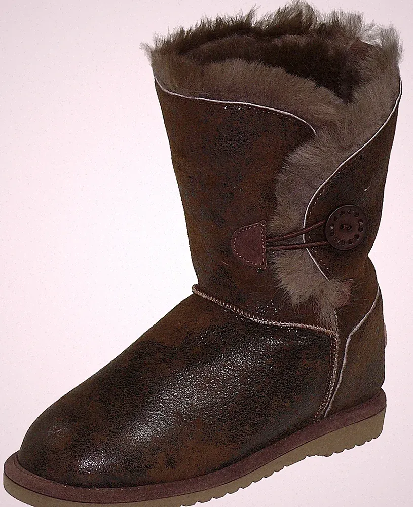 Lammfell Stiefel mit fester Sohle in 4 Farben Schuh Schuhe Winterstiefel