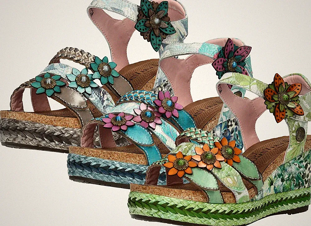 Laura Vita Damen Sandalette Plateau Espadrille mit Keilabsatz Facyo 74