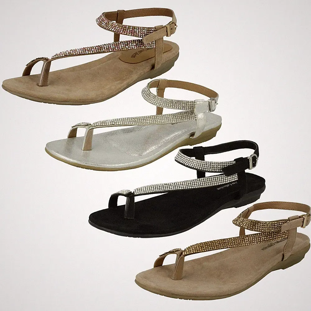 Leder Kollektion Y-Riemen Damen Zehenring Sandalen