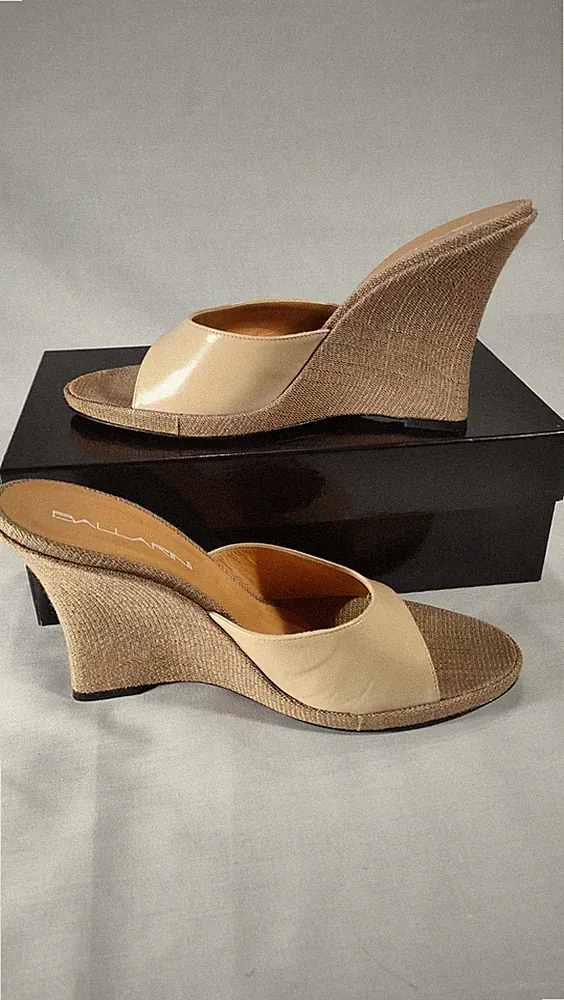Leder Slipper beige Keilabsatz BALLARINI