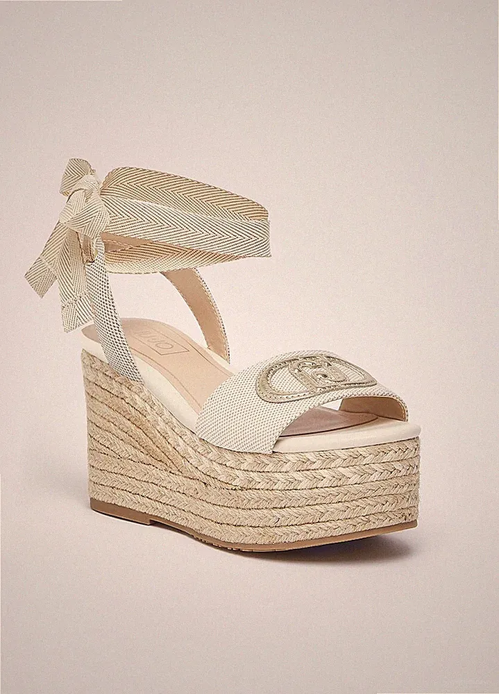 Liujo Damen Sandalen Keilabsatz mit Monogramm Logo