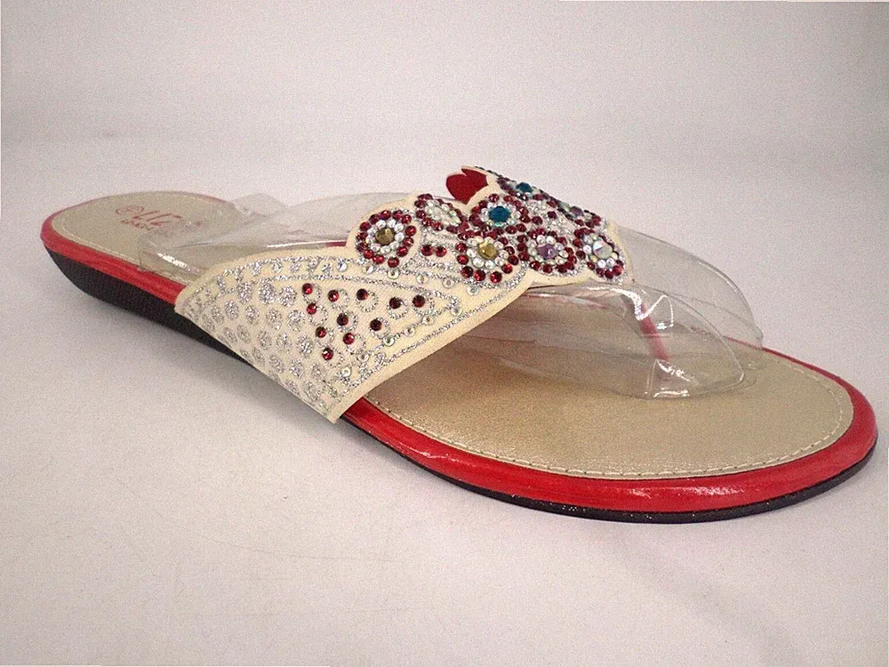 Liza Embellished Toe Post Low Wedge Sandals UK 7 EU 41 SALE GG 02