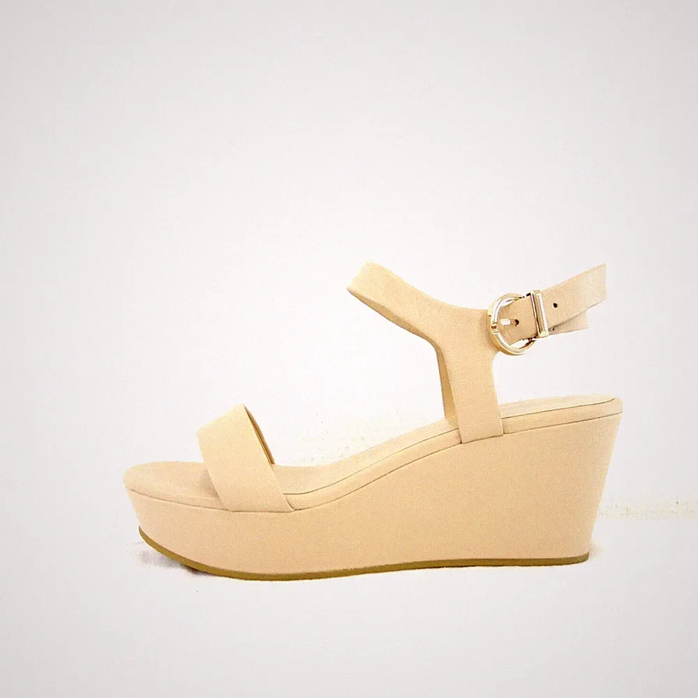 Lola Cruz Sandalen 41 Beige Damen Sommer Schuhe Plateau echt Leder Np 185 Neu