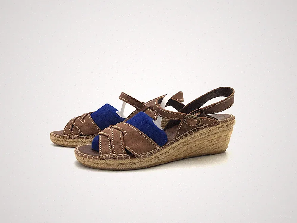 Lormy Damen Sandale Sandalette Pantolette Braun Gr. 39 (UK 6)