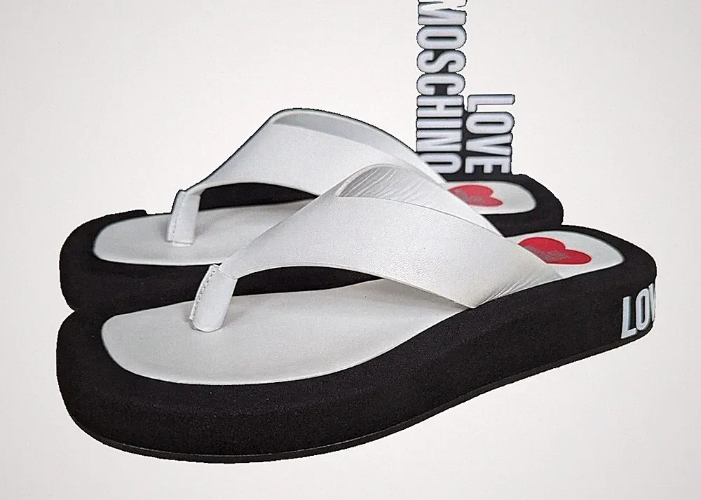 Love Moschino Sabot/Sandale Plateau Wedge 39/6UK - Frühjahr Sommer 2022 Kollektion