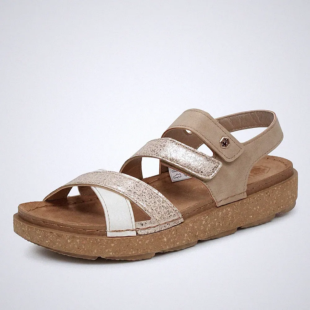 Lumberjack Nicole - Sandalen mit Riemchen und Keilabsatz Sand - Größe 38 [24,4 cm]