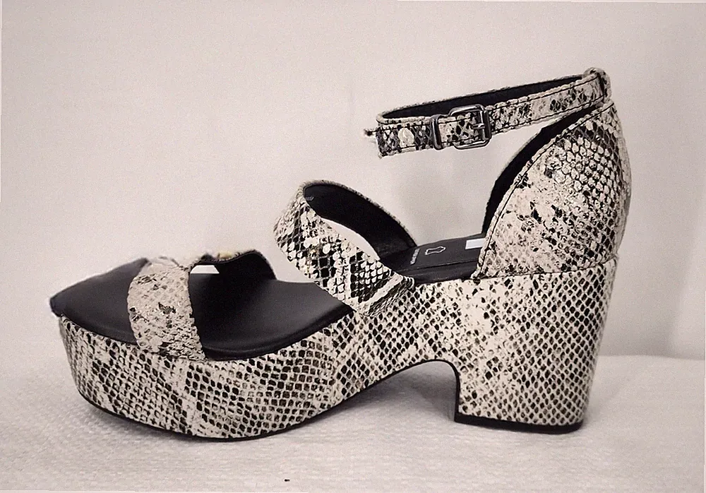 M&S Collection Damen Leder Plateau Riemchen Sandalen Schlangenleder Print UVP 55£