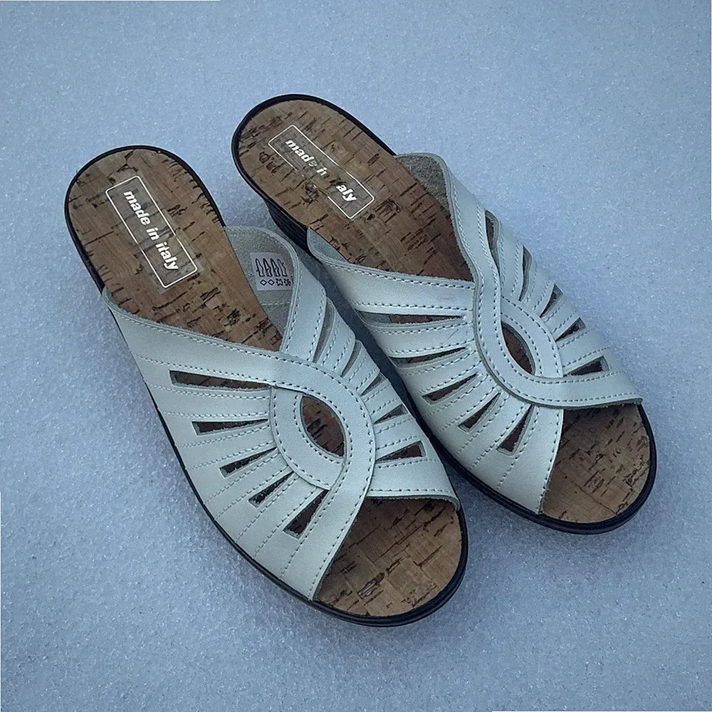Kork Weiße Keilabsatz Sandalen Damen