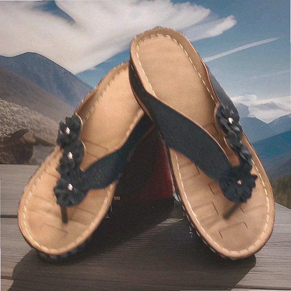 Made in Italy Damen Zehentrenner Keilabsatz 38 Sandalen Kunstleder Blau/Beige
