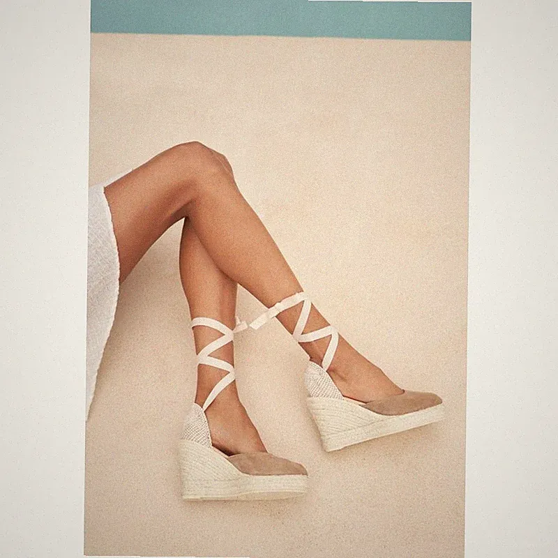 Manebì Keilabsatz Sandalen - Hamptons - Vintage Taupe 31MANE