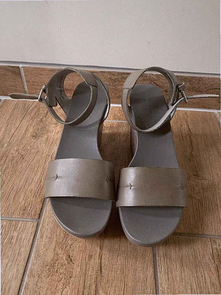 Marc O `Polo Plateau Keilabsatzpums Leder Sandalette Keilabsatz, Gr 38,5 Neu