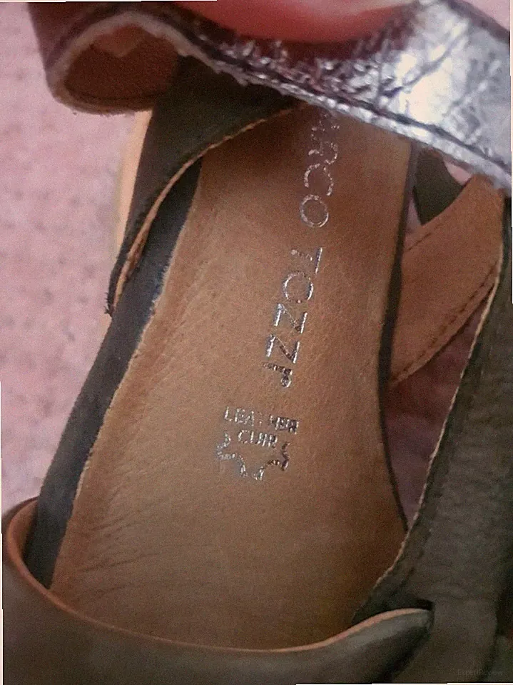 MARCO TOZZI Damen Sandalen Grün/Silber Keilabsatz Riemchen Leder EU 37