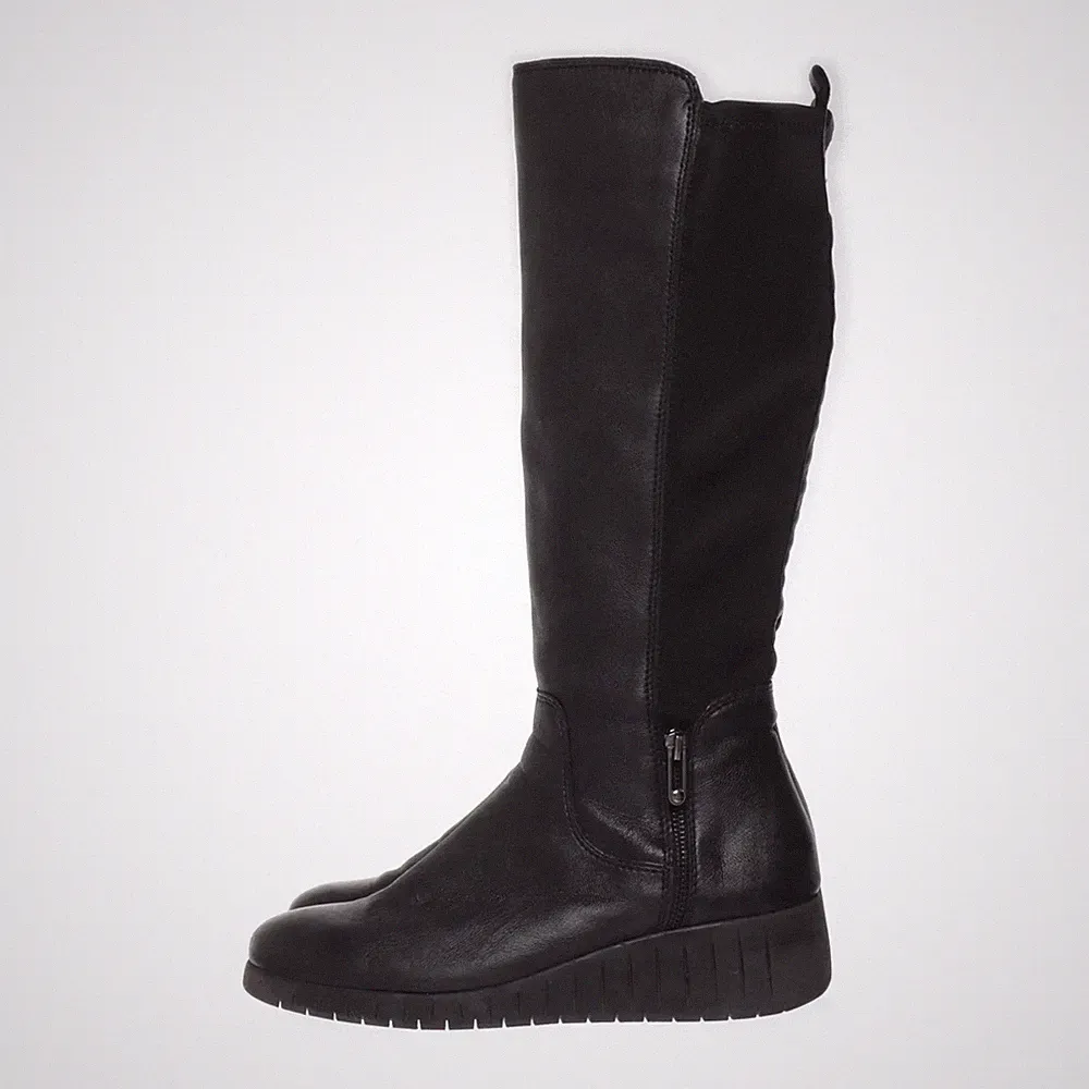 Marco Tozzi Damen Stiefel Reißverschluß Keilabsatz Gr. 40 Schwarz