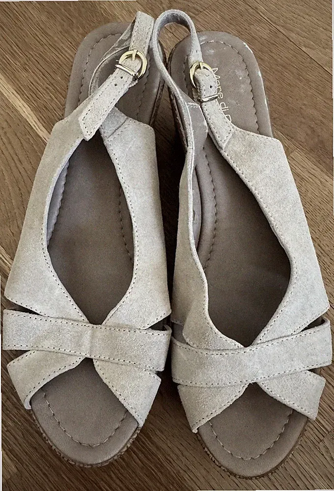 Mare Di Capri Sandalen Damen Sandaletten Damenschuhe EUR40 Veloursleder Keilabsa