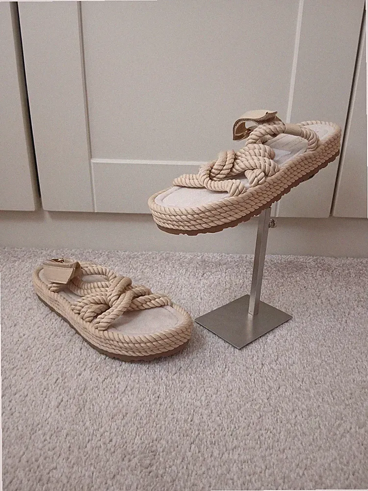 Marks & Spencer Plateau Sandalen Größe 5 Beige Nude Seil Urlaub Damen