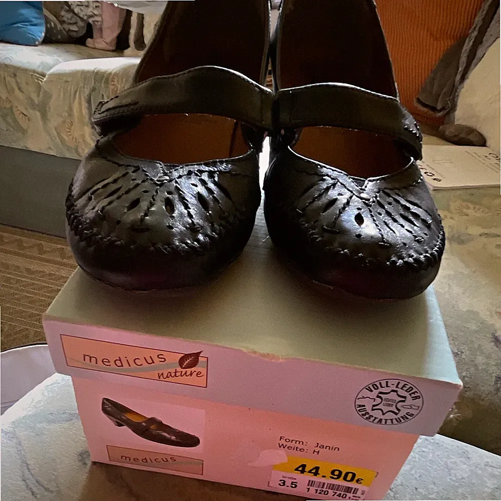medicus nature Damen Pumps Leder Schwarz EU 36 Weite H Riemchen Keilabsatz