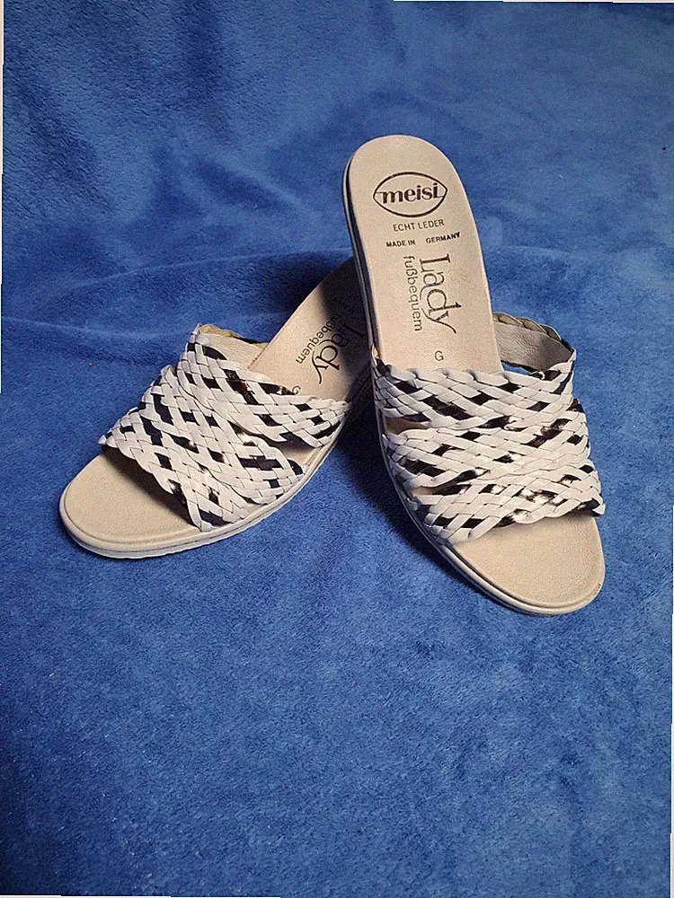 Meisi Damen Sandale Sandalette Pantolette Comfortschuhe Echt Leder Gr40 Neu 1018